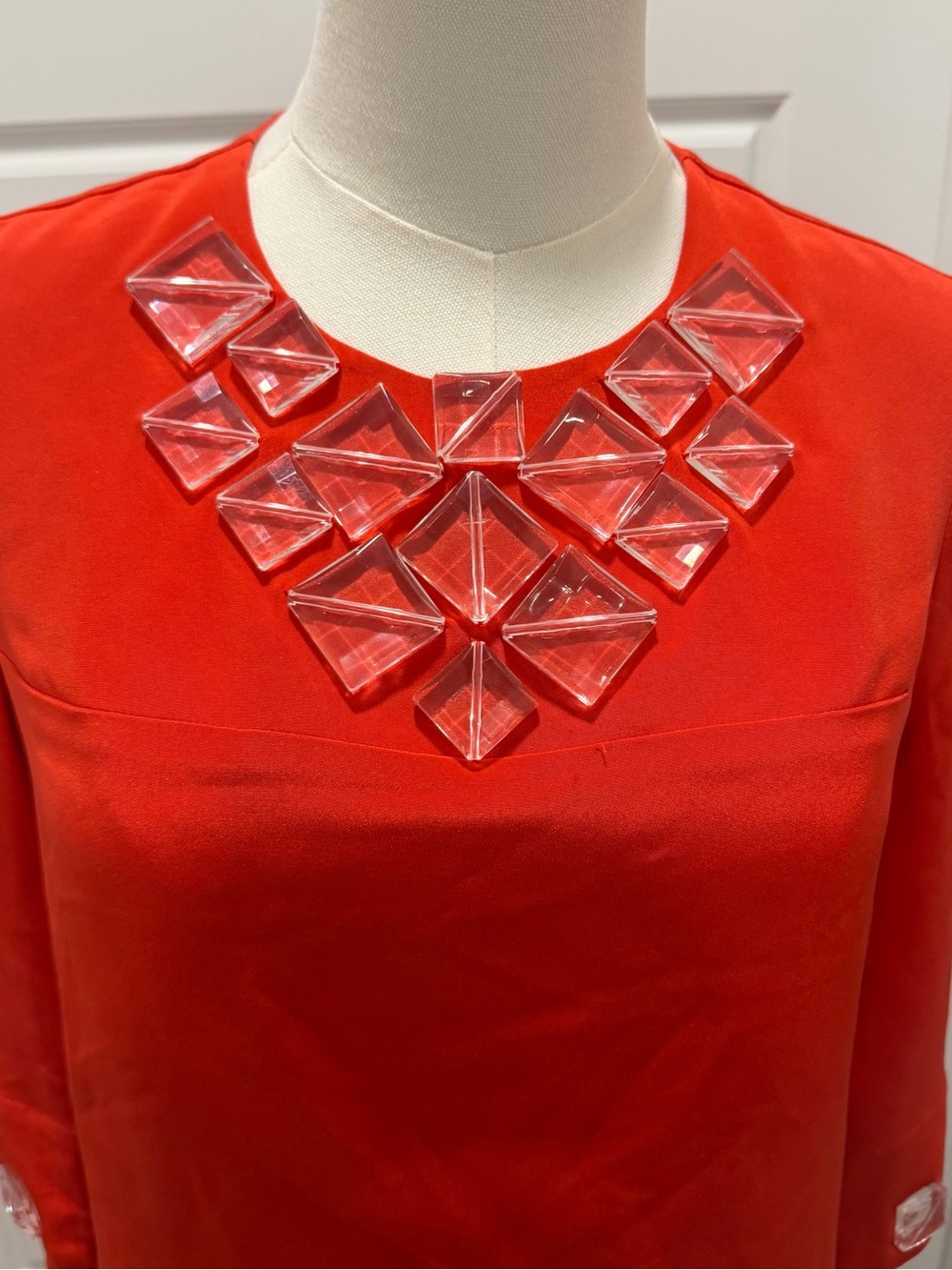 Shoshanna Red Silk Embellished Shift Dress - Women's - Picture 5 of 8